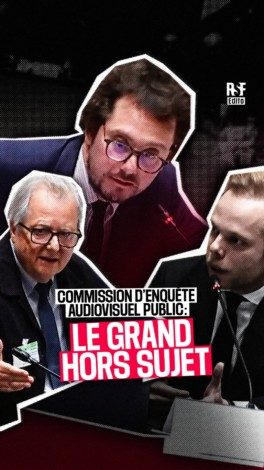 RSF était auditionnée dans le cadre de la commission d’enquête sur l’audiovisuel public. Nous n’avons quasiment pas pu parler d’audiovisuel public.

Nous sommes très inquiets de la dégradation du débat public d’autant plus à l’approche de deux élections majeures.

Nous rappelons néanmoins la position de RSF sur l’objet de cette commission relative à l’audiovisuel public en France : l’organisation demande une application pleine et entière de la législation européenne sur la liberté des médias, qui impose aux États membres de l’Union européenne des obligations en matière d’indépendance éditoriale et fonctionnelle et de moyens financiers des médias de service public.

Accessible, structurant, présent sur tout le territoire, refuge du pluralisme et de l’investigation : l’audiovisuel public, c’est ce qui tient encore debout quand tout se fragilise. Ceux qui l’attaquent sont paradoxalement des élus qui font peu de cas de l’exactitude des faits, des médias qui ne respectent pas leurs obligations déontologiques et conventionnelles.

Au-delà des interrogations légitimes que peut susciter le fonctionnement de l’audiovisuel public, les débats qui l’entourent ne doivent en aucun cas devenir une opération de mise en cause politique du service public.

Ont été auditionnés : @thibautbruttin, Directeur général de RSF
@haskipierre, Président de RSF

#comissiondenquete #assemblée #media #journalisme #freespeech #freepress #journalists #journaliste #condemningabuses #reportersindanger #libertédelapresse #journalismisntacrime #fightfortruth #humanrights #freemedia #justicenow #picoftheday #libertedelapresse #rsf
