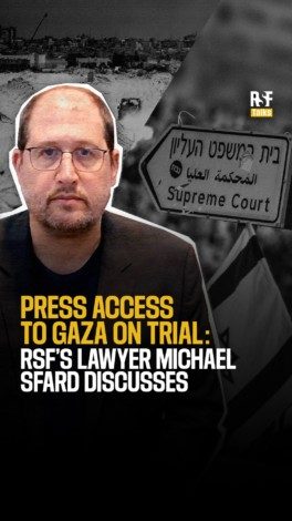 Why is Israel preventing journalists from entering Gaza? And why is it necessary for the courts to grant them access? Michael Sfard, RSF's lawyer at the Israeli Supreme Court, explains.

For more than two years, free movement in and out of the besieged territory has been prohibited, and more than 220 Palestinian journalists have been killed in Gaza by the Israeli army. 

Reporters Without Borders and the Committee to Protect Journalists @committeetoprotectjournalists will be participating as amici curiae and call on the member states of the Media Freedom Coalition to take concrete steps towards guaranteeing unrestricted, independent media access to the Gaza Strip. 

The inaction of states around the world encourages censorship and sets a dangerous precedent for other conflicts, to the detriment of civilian populations, humanitarian aid and political decisions based on verified facts. We call on these governments to act without delay to defend the public’s right to unrestricted, independent and reliable news.
—
Pourquoi Israël empêche les journalistes d'entrer à Gaza ? Et pourquoi est-il nécessaire que la justice leur autorise l'accès ? Michael Sfard, avocat de RSF auprès de la Cour suprême israélienne vous explique

Depuis plus de deux ans, l’accès libre et indépendant des reporters à la bande de Gaza leur est interdit par l’armée israélienne qui a tué plus de 220 journalistes palestiniens dans l’enclave assiégée. 

RSF et le Comité pour la protection des journalistes @committeetoprotectjournalists participeront en tant qu’amici curiae. Les deux organisations appellent les États membres de la Media Freedom Coalition à agir concrètement pour garantir cet accès. 

L’inaction des États encourage la censure et crée un précédent dangereux pour d’autres conflits, au détriment des populations civiles, de l’aide humanitaire et des décisions politiques fondées sur des faits vérifiés. Nous appelons les gouvernements concernés à agir sans délai afin de défendre le droit du public à une information libre, indépendante et fiable.

#gaza #media #journalisme #freespeech #freepress #journalists #journaliste #condemningabuses #reportersindanger #libertédelapresse