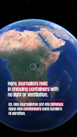 “This place is Death Valley.” Held captive for several weeks, a former prisoner of the M23 — an armed group active in eastern DRC and backed by Rwanda — told RSF about the hell he’d been through.
Crammed in with dozens of other civilians, he was locked up for several days in a shipping container barely ten square meters in size. “Back there, you're somewhere between life and death. There are no visits, no treatment fit for a human being and you're tortured on a daily basis,” he said.
By interviewing several detainees, examining satellite photos and images found in the depths of social media, we were able to confirm the presence of these structures on the grounds of the North Kivu Provincial Assembly in Goma, which the M23 seized after capturing the eastern city in January 2025.
Read our investigation on rsf.org or via the link in our bio.
–
“Cet endroit, c’est la vallée de la mort.” Détenu pendant plusieurs semaines, un ancien prisonnier du M23 – groupe armé actif dans l’est de la RDC et soutenu par le Rwanda – a vécu l’enfer. 

Parqué avec des dizaines d’autres personnes, il a été enfermé plusieurs jours dans un conteneur d’à peine dix mètres carrés. “Là-bas, on est entre la vie et la mort : pas de visites, aucun traitement digne de l’être humain, et des tortures quotidiennes”, décrit-il. 

Grâce à des échanges avec diverses sources, la consultation de photos satellites et d’images exclusives, nous avons pu confirmer la présence de ces structures dans l’enceinte de l’Assemblée provinciale du Nord-Kivu à Goma, l’organe législatif de la province.

Lisez notre enquête sur rsf.org ou sur le lien en bio
