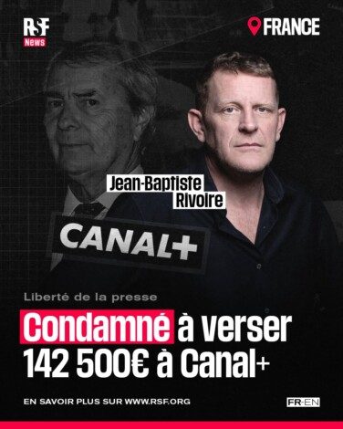 Hier, un tribunal français a créé un précédent dangereux en jugeant que le journaliste Jean-Baptiste Rivoire devait verser 142 500 € à son ancien employeur, la chaîne Canal+, pour avoir dénoncé les mauvaises pratiques du média après son rachat par le milliardaire Vincent Bolloré.

Les clauses de « non-divulgation » et de « loyauté » incluses dans les accords de départ des journalistes en France réduisent au silence des centaines de reporters comme Rivoire - étouffant des enquêtes non seulement sur leurs anciens médias, mais aussi sur toute entreprise appartenant à leur groupe propriétaire. Cette décision fait primer le droit d’une entreprise à protéger sa réputation sur le devoir des journalistes d’informer le public sur des sujets d’intérêt général. RSF apporte tout son soutien à Jean-Baptiste Rivoire.

Lisez notre article sur rsf.org
-
Yesterday, a French court set a dangerous precedent by ruling that journalist Jean-Baptiste Rivoire must pay his former employer, the TV channel Canal+, 142,500€ for speaking out about the outlet’s bad practices after it was acquired by billionaire Vincent Bolloré.

“Non-disclosure” and “loyalty” clauses in French journalists’ severance agreements are silencing hundreds of reporters like Rivoire — killing stories not only about their former outlets, but any company owned by its parent conglomerate. The ruling prioritises a company’s right to protect its reputation over a journalist’s duty to report important information to the public. RSF stands in solidarity with Jean-Baptiste Rivoire.

Read our article at rsf.org
