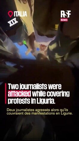 Two journalists covering protests in Sestri Ponente (Liguria) for @larepubblica and @ilsecoloxix were attacked. 

One had his phone stolen & the other was assaulted and his camera was broken. 
We condemn these attacks and the authorities must identify those responsible as soon as possible.
—-
Deux journalistes couvrant des manifestations à Sestri Ponente (Ligurie) pour @larepubblica et @ilsecoloxix se sont fait agressés. 

L’un s’est fait voler son téléphone et l’autre a été agressé et son appareil photo jeté au sol. Nous condamnons ces agressions. Les autorités doivent identifier au plus vite les responsables.